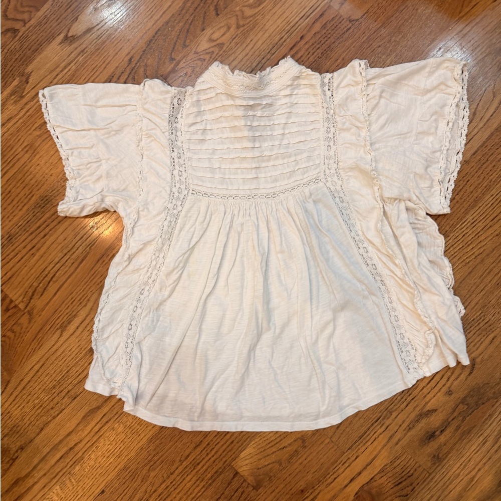 Free People white Short Sleeve Top